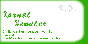 kornel wendler business card